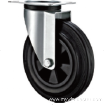 80 mm european Industrial rubber casters without brakes